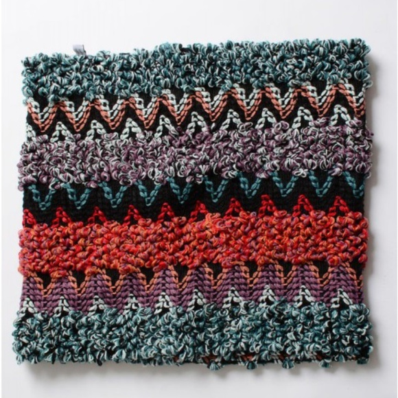 Boho Multi Pattern Lamb Knit Style Shevron Infinity Scarf - Picture 2 of 3